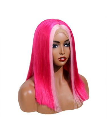 Buy SHIYID Hot Pink Lace Front Synthetic Wig | Heat Resistant Short Wig for Black Women & Drag Queens - Natural Hairline - Buy Online on GoSupps.com