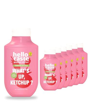 Hello button Tomato ketchup 300ml storage package - reduced calorie without adding sugar & full of taste |For dishes for grilling and much more.|Vegan asparta -free gluten -free soybrei |7 x 300ml ketchup 7x300 ml