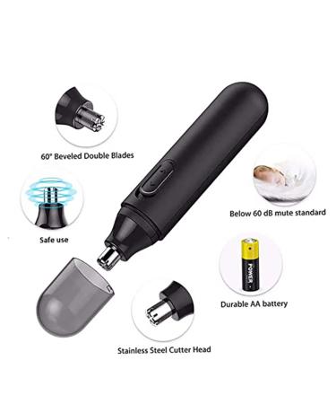 Ear and Nose Hair Trimmer for Men - Stainless Steel Waterproof Dual Edge Blades Mute Motor with Cleaning Brush - Buy Online on GoSupps.com