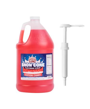 ZippySweets - Cotton Candy Flavour Snow Cone Syrup 1 Gallon with Complimentary Pump - Shaved Ice Syrup Makes Up to 128 Shaved Ice Treats - Perfect for Parties and Summer Fun