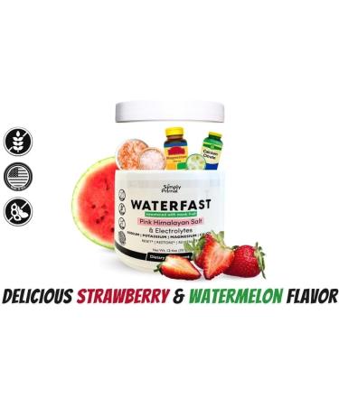 WATERFAST Monk Fruit Keto Electrolyte Powder - Strawberry Watermelon | Sugar Free Hydration & Fasting support with Pink Himalayan Salt Potassium Magnesium Calcium - International Shipping Available - Buy Online on GoSupps.com