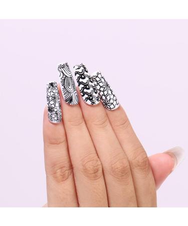 AIMEILI Nail Art Stamping Templates Manicure Tool Kit - 5 Stamping Plates, 2 Stamper, 2 Scraper, 1 Latex Peel Off Tape - Buy Online on GoSupps.com