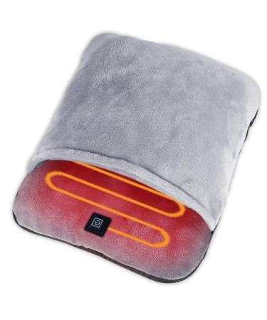 Flintronic electrically heated foot warmer with heating and vibration massage function ultra -soft flanel foot warmer Fast heating pillows with 3 settings electrical foot warmer for men