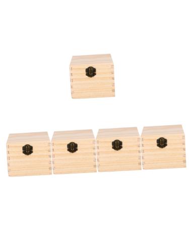Minkissy 5 STK storage box for essential oils Small storage boxes for handicrafts for handicrafts gift boxes made of wood jewelry pearls Jewelry packaging boxes container woody oil