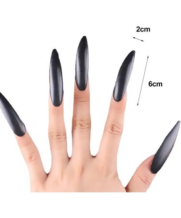 10Pcs Halloween Nails Witch Nails Extra Long High Gloss Full Cover DIY Cosplay Props Halloween Zombie Costume Party False Nails for Festival Halloween Party Black One Size 1 count (Pack of 1) Black - Buy Online on GoSupps.com