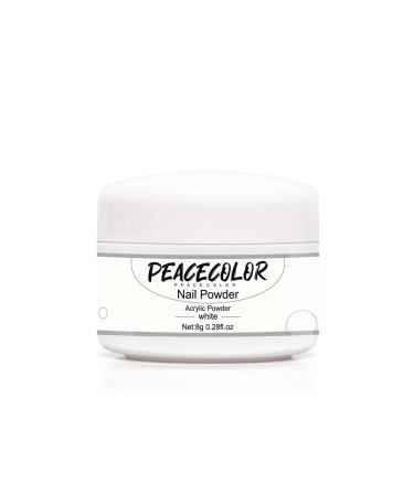 PEACECOLOR 8G White Acrylic Powder Professional Acrylic Nail Powder Long Lasting for Extension Nail Art Acrylic Nail Supplies Sets for Nails Beginners Home DIY Use color 156