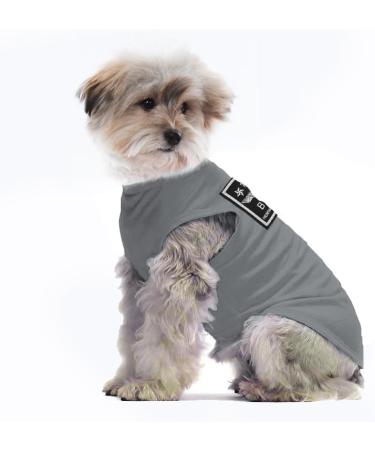 Soft & Breathable Dog Clothes for Small Dogs | Cotton T-Shirts & Costumes | Dog Sunscreen Apparel (L Gray) - International Shipping Available - Buy Online on GoSupps.com
