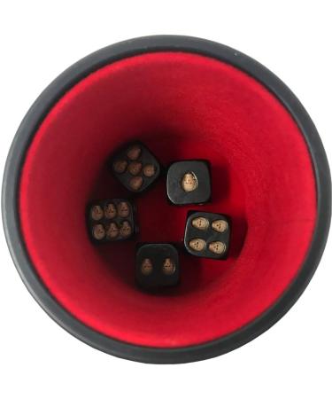 Red Lining Leather Professional Dice Cup with Black Mini Death Skull Dice Set - Buy Online on GoSupps.com