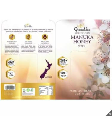 Queen Bee Manuka Honey - 263+ MGO - 100% Certified Manuka Honey - Monofloral - Product of New Zealand - 454g - Buy Online on GoSupps.com