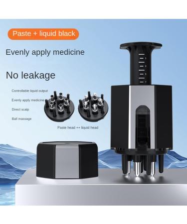 2-in-1 Head Skin Applicator & Solid Fluid Comb for Hair Treatment | Essential Oil Hair Growth Serum Massager - B Black - Buy Online on GoSupps.com