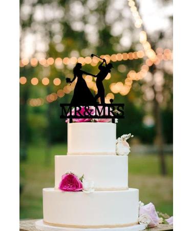 Funny Wedding Cake Topper - Bride Grabs Golfer Groom Who Playing Golf - Golf Couple Cake Topper Mr&Mrs Wedding Cake Topper (Golfer) - Buy Online on GoSupps.com