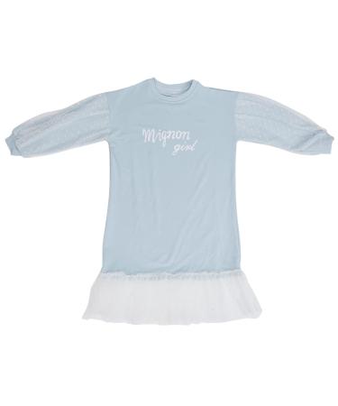 Shanrya girls' dress safe skin -friendly everyday clothing mail printing exquisites beautiful children's dress for parties for home trips for school activities (light blue 160cm)