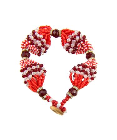 Ilde de Mazo de Chango con Boton - Shango Mazo Ilde with Button White Red One Size