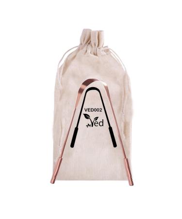 Ved tongue scraper made of 100% pure copper with an environmentally friendly travel bag natural tongue cleaner made of copper good handle and comfortable handle.
