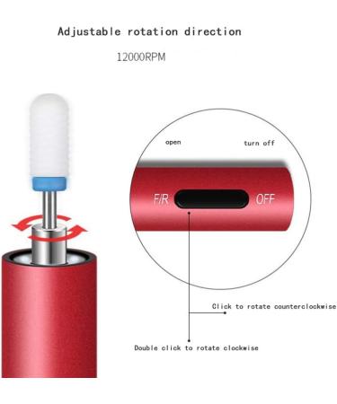 Portable Electric Nail Drill Professional Chargeable Efile for Acrylic Gel Nails Polishing Shape Tools Nail Brush Nail Buffer Manicure Pedicure Polishing Tools Pink - Buy Online on GoSupps.com