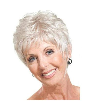 Short Straight White Fluffy Wig for Women | Perfect Party Hairstyle for Mothers - Buy Online on GoSupps.com