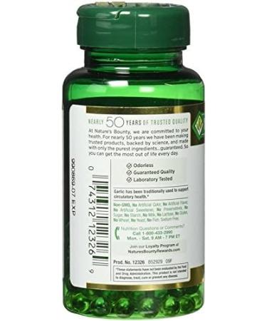 Nature's Bounty Garlic Extract 1000mg Softgels 100 ea - Pack of 2 - Buy Online on GoSupps.com