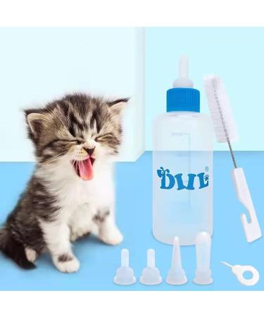 LAIYOHO Pet Feeding Bottle Kit with 4 Replacement Nipples and 1Pcs Nipple Brush Puppy Feeding Bottle for Kitten Puppy Small Pet Feeding Tool(60ml) - Buy Online on GoSupps.com