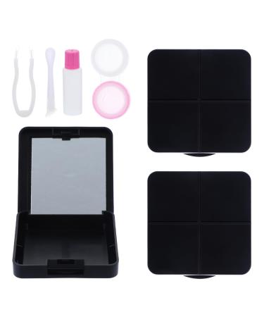 Hapinary 3 sentences contact lens container exquisite contact lens holder Small organizer for contact lenses Small contact lens holder contact lens tool PP checkered Fr ulein case black 6.5x6.5x2cm