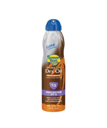 Banana Boat Protective Dry Tanning Oil Ultra Mist SPF 15 6-Ounce Bottles (Pack of 3)