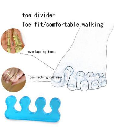 Gel Toe Separators & Correctors for Overlapping Toes | Bunions, Hammer Toe & Foot Pain Relief - 5 Pack - Buy Online on GoSupps.com