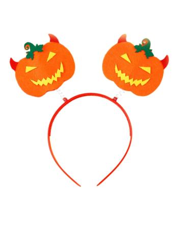 hgnxa Halloween Witch Headband Day of The Dead Nonwoven Hairband Material Kits Headpieces for All Age Festival Hair Decors Angry Pumpkin Hair