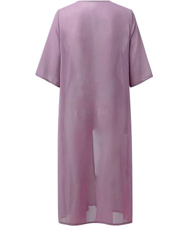 Bohemian Vacation Dresses for Women, High Waist T-Shirt Style - Trendy Purple 4X-Large - Buy Online on GoSupps.com