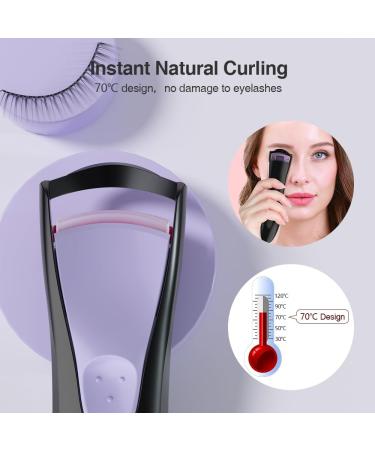 TOUCHBeauty Professional Heated Eyelash Curler | Upgrade Portable Electric Curler for Long-Lasting Painless Eyelash Curling - Curved Purple Design - Buy Online on GoSupps.com