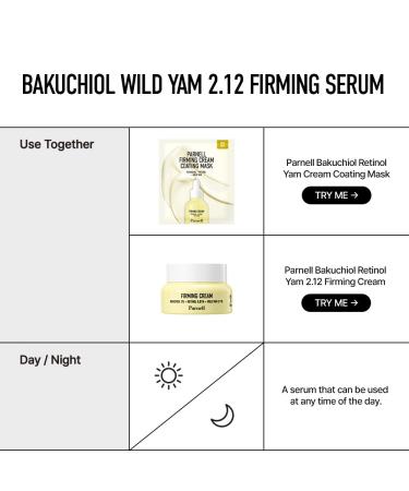 Parnell Bakuchiol & Friming Serum with Wild Yam 2.12% Concentrate (1.01 fl.oz) | Plant-Based Anti-Aging & Firming Treatment for Smoother Youthful Skin | K-Beauty - Buy Online on GoSupps.com
