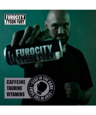 Furocity Sugar-Free Energy Drink by Tyson Fury - Black & Blue Raspberry, 157mg Caffeine, Zero Calories, High in Vitamins B6, B12, and Taurine - 12 x 500ml Cans - Buy Online on GoSupps.com
