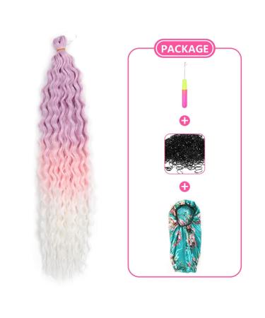 DSOAR Deep Twist Crochet Hair - 22 Inch Synthetic Ombre Kinky Curl Braided Hair Extensions - 3 Pack - Pure/Pink/60 - Buy Online on GoSupps.com