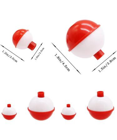 Woozettn 60 Pcs Fishing Float Hard ABS Bobber Bulk Push Button Round Buoy Floats - 1/1.5 Inch - Fishing Tackle Accessories - Buy Online on GoSupps.com