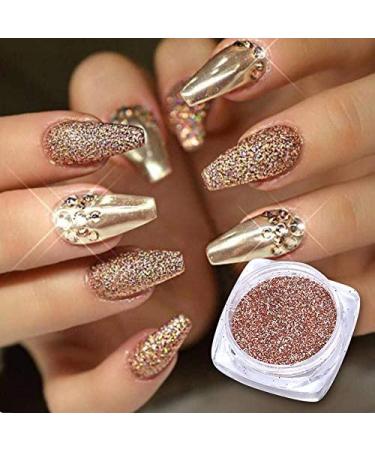 Eseres 6 Boxes Gold Holographic Nail Glitter Set for Art Decoration - Metallic Flakes for Shining Nails - Buy Online on GoSupps.com