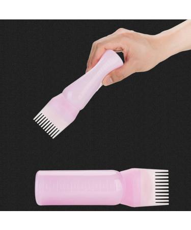 Root Comb Applicator Bottle Hair Coloring Dye And Scalp Treament Essential Salon Hair Cleansing Bottle 4 Ounce With Graduated Scale 160ML Scalp Applicator Rosy Pink - Buy Online on GoSupps.com