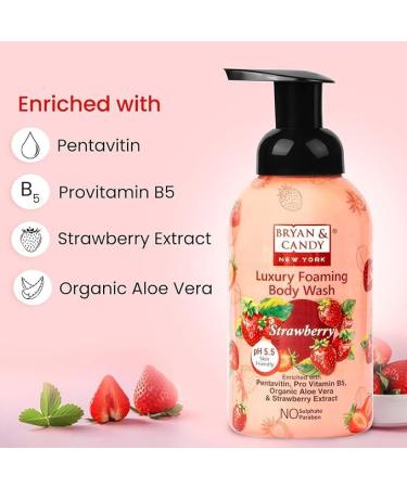 Luxury Foaming Body Wash - Hydrating Strawberry Cleanser with Pentavitin & Argan Oil pH 5.5 All Skin Types 400ml - Buy Online on GoSupps.com