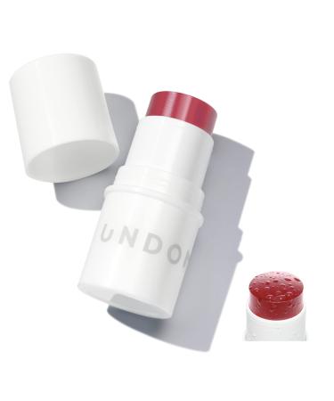 Undone Beauty Water Blush Stick with Coconut Water for Radiant, Dewy Glow - Blends Perfectly Into Skin for Natural Looking Flushed Cheeks - Vegan and Cruelty Free - Cherry, 0.19 oz (5 g)