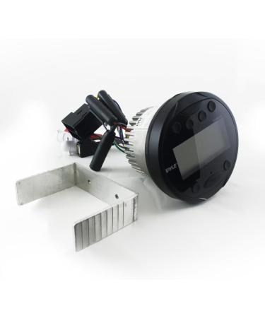 Pyle PLMR91UB Black Round Waterproof Marine Stereo Receiver with Bluetooth, AM/FM, LCD Display - 4x28W Boat In-Dash Radio System - Buy Online on GoSupps.com