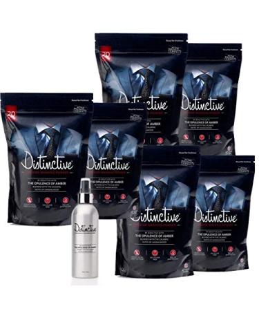 Distinctive Washing Powder Masculine fragrance - Best Biological Eco Wash Low Temperature Formula - No Fabric Softener To Buy - Pack of 6 (1.2kg) + Matching 200ml Fabric Fragrance Spray Case of 6 (1.2kg) packs Plus matching Fragrance