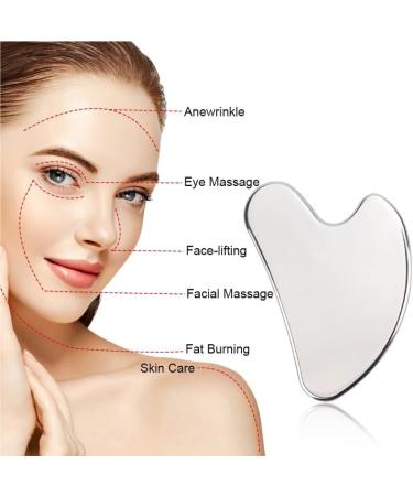 Buy Stainless Steel Facial Roller Gua Sha Set - Anti-Wrinkle Face Lifting Massage Tools | Silver Roller Scraper Box - International Shipping Available - Buy Online on GoSupps.com
