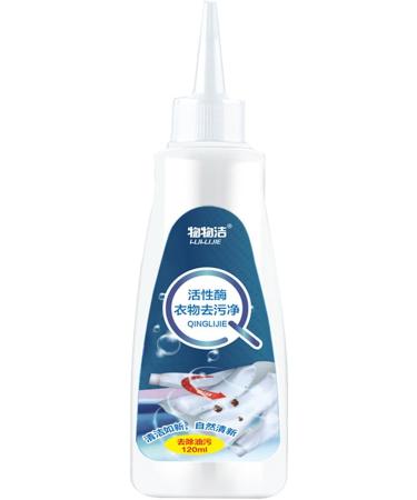 Cloth Stain Remover | 120ml Portable Yellow Stain Remover Stubborn Stain Cleaner White Shirt Fast Multifunctional All-Purpose Active Enzyme Foam Cleaner for Clothes - Buy Online on GoSupps.com