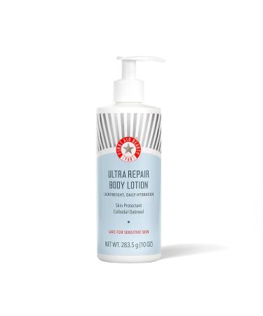 First Aid Beauty Ultra Repair Body Lotion Lightweight Daily Moisturizing Hydration for All Skin Types Even Sensitive Dry & Eczema Unscented 10 oz