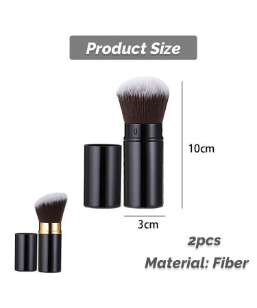 Tofbs Premium Kabuki Makeup Brushes Set - 2 Soft Cosmetic Brushes with Caps for Flawless Application - Portable Dome Shape Blush & Powder Brushes - Buy Online on GoSupps.com