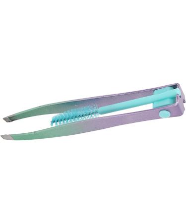 Sonew Stainless Steel Eyebrow Brush False Fake Eyelash Tweezers Small and Portable Multifunctional Tweezer for Repairing Eyebrows Green Violet Gradient - Buy Online on GoSupps.com