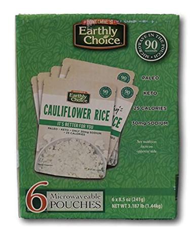 Nature's Earthly Choice Cauliflower Rice - 48oz (6 x 8.5oz Pouches), Pack of 144 - Buy Online on GoSupps.com