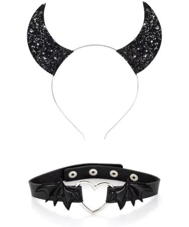 xbiez Girls Glitter Gothic Halloween Cosplay Devil Wing Headband Punk Hair Jewelry Unique Black Headwear Supplies 4 - Buy Online on GoSupps.com