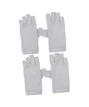Healeved 2 Pairs Gloves Nail Gloves Nails Gel Sun Protection Gloves Womens Gloves Gel Manicure Gloves Nail Art Fingerless Gloves Gel for Nails Fabric Hand Women's