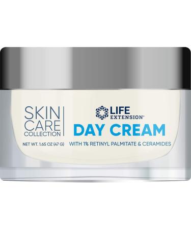 Life Extension Skin Care Collection Day Cream retinyl palmitate rice bran ceramides shea butter green tea daytime nourishment to regenerate collagen & moisturize skin 1.65 oz (47 g)