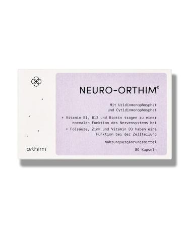 Neuro -Orthim - with uridine cytidine & folic acid + vitamin B12 contributes to a normal function of the nervous system - only 1x capsule daily - vegan gluten -free lactose -free (80 capsules)