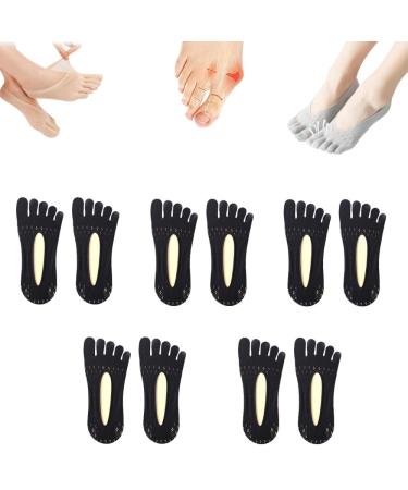 GIRGBE 5 Pairs Orthoes Bunion Relief Socks Sock Align Toe Socks for Bunion Women Antibunions Health Sock Orthotoe Socks Black