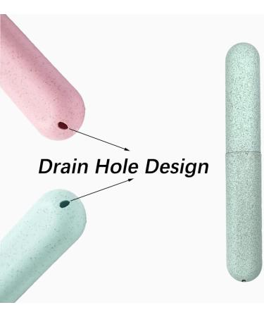 2 Pcs Toothbrush Case Toothbrush Travel Case Cover Portable Toothbrush Storage Case Sutiable for Home Travel Outdoor Camping Hiking Business Trip Pink and Green - Buy Online on GoSupps.com